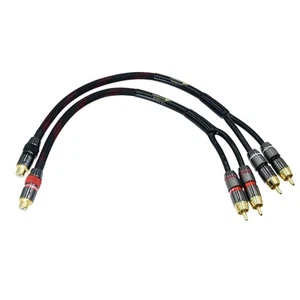 1ft Shielded RCA Splitter Subwoofer Stereo Audio Video Cable 1 Female to 2 Ma... - Picture 1 of 6