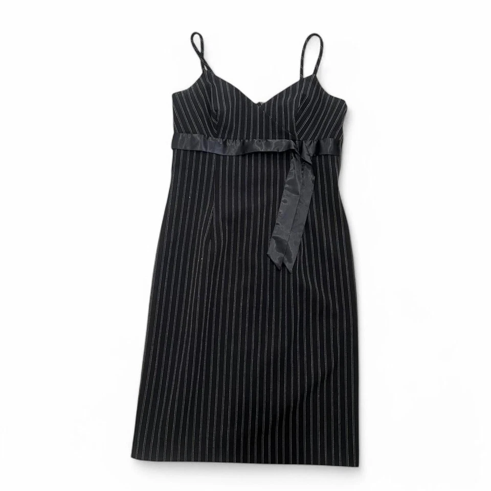 Y2K Grunge Punk Pinstripe Office Siren Midi Dress  - Image 1 of 4