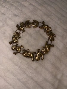 Vintage Engel Bettel Schieber Armband mit goldfarbenen Perlen G26b - Bild 1 von 7