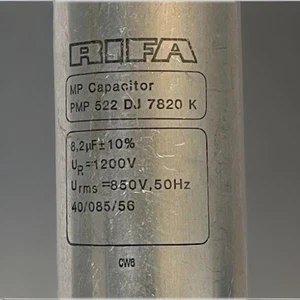 8.2uF 1200V - RIFA PMP 522 DJ7820K  - 180x50mm - Öl Kondensator PIO geprüft - Picture 1 of 5