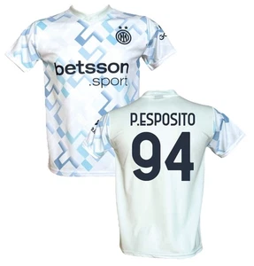 Maglia Pio Esposito 94 Inter Away 2025 2026 Ghost Aqua Bianca ufficiale LC sport - Foto 1 di 3