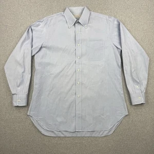 Vintage Paul Stuart Shirt Mens 16.5 35 Blue Button Down Long Sleeve Made In USA - Picture 1 of 16