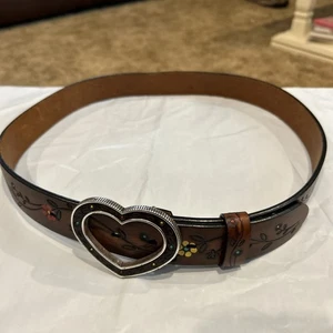 Damengürtel Brighton braun Leder Blumenprägung - XL 36 - Bild 1 von 8