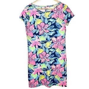 Lilly Pulitzer Marlowe Dress Nauti Navy Capri Soleil Womens Small T Shirt Floral - Picture 1 of 6