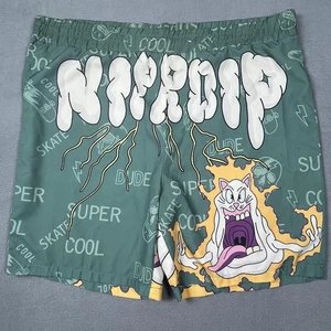 Pantalones Cortos Nipdip Para Hombres Medianos Verde Gráfico Patín Super Genial Gato Dibujos Animados Baúles - Imagen 1 de 11