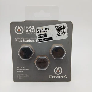 PowerA FPS Analog Caps PlayStation 4 Controller Thumb Grips Black 3pc Set READ - Picture 1 of 24
