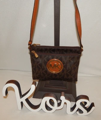 Michael Kors Bolso de Mano Cartera Bolso 35F3GFTC3B Fulton Jet Set Cuero Marrón Bandolera Foto 1 de 4