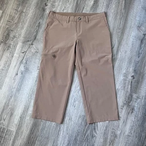 Pantalones Patagonia Para Mujer 4 Caqui Senderismo Elastizados Bolsillos con Cremallera Happy Hike Recortados - Imagen 1 de 9