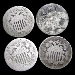 Lot of 4 Shield Nickels ---- Nice Details Coin Lot ---- #PP024 - Picture 1 of 2