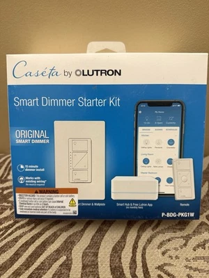 NUEVO SELLADO Lutron Caseta Smart Dimmer Starter Kit con Hub P-BDG-PKG1W *EL MÁS BAJO $* Foto 1 de 3