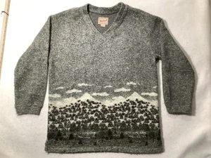 Woolrich Sweater Size Large Gray 3/4 Sleeve V Neck Womens USA Vintage Outdoors - Picture 1 of 10