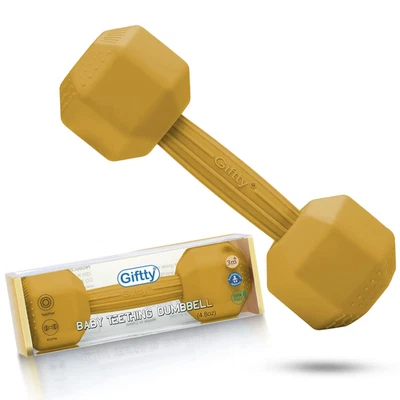 Baby Dumbbell Toy - Silicone Infant Rattle Teething Toy Teether Toddler Sensory  - Image 1 of 4