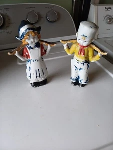 Lote de 2 estatuillas holandesas congeladas Charlotte bisque porcelana centavo niño niña - Imagen 1 de 10