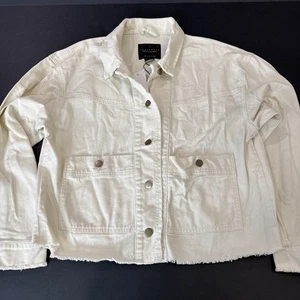 Giacca donna stile jeans Sanctuary FLORA taglia L 100% cotone bianco sporco nuova con etichetta - Foto 1 di 19
