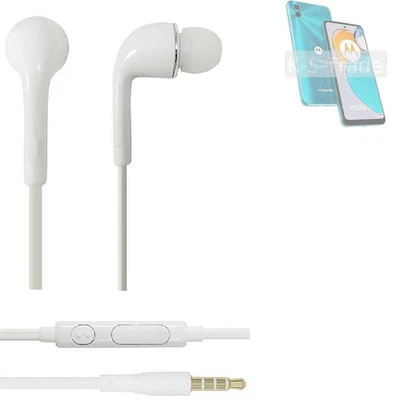 Ecouteurs pour Motorola Moto E22s headset casques in ear plug blanc - Photo 1/3