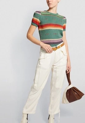 Polo Ralph Lauren Striped Short Sleeve Knit Sweater NWT Size Medium Southwest - Image 1 of 4