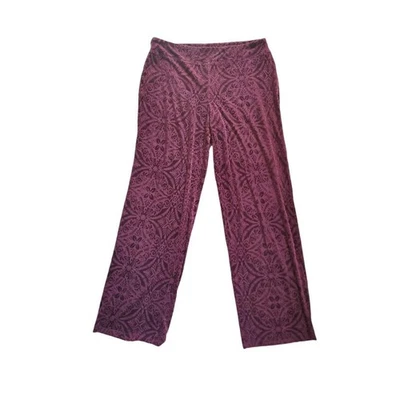 Soma Merlot Púrpura Paisley Terciopelo Burnout Salón Dormir Pantalones Pijama Talla Mediana Foto 1 de 4