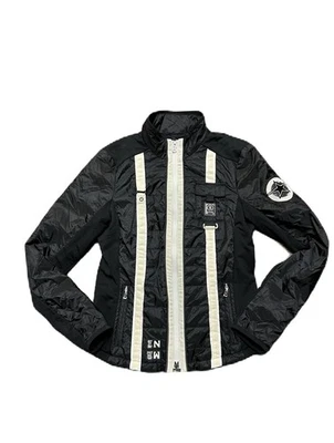 Chaqueta Bogner Vintage Negro Blanco Parche Bordado US 8 Cinturón Expedición Foto 1 de 4