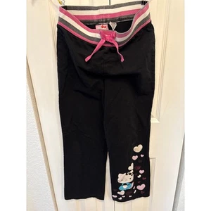 2011 Hello Kitty black and pink sweatpants youth large - Picture 1 of 6