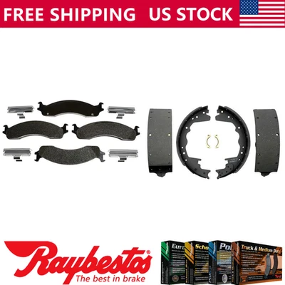 Kit de pastillas de freno y zapatas de freno delanteras traseras metálicas para camioneta Dodge Ram 3500 2000 Foto 1 de 4