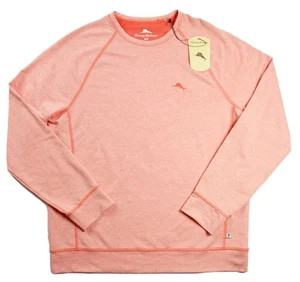 Tommy Bahama Mens M Tobago Bay Pullover Long Sleeve Sweatshirt Crew Neck Coral - Picture 1 of 5