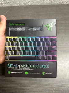 Razer PBT Keycap + Coiled Cable Upgrade Set Classic Black - Picture 1 of 2