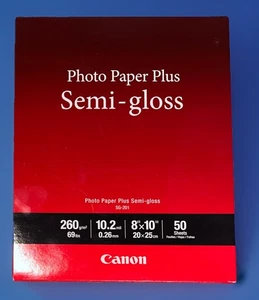 Canon Semi-Gloss Photo Paper Plus  SG-201 (50 Sheets) 8”X10” NEW NEW NEW PIXMA - Picture 1 of 6