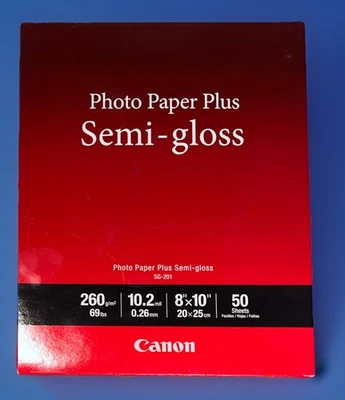 Canon Semi-Gloss Photo Paper Plus  SG-201 (50 Sheets) 8”X10” NEW NEW NEW PIXMA - Image 1 of 4