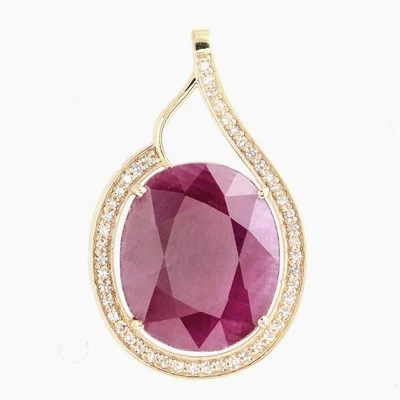 Magnifique pendentif en or massif et rubis imposant de 8.89 Carats  - Photo 1/4