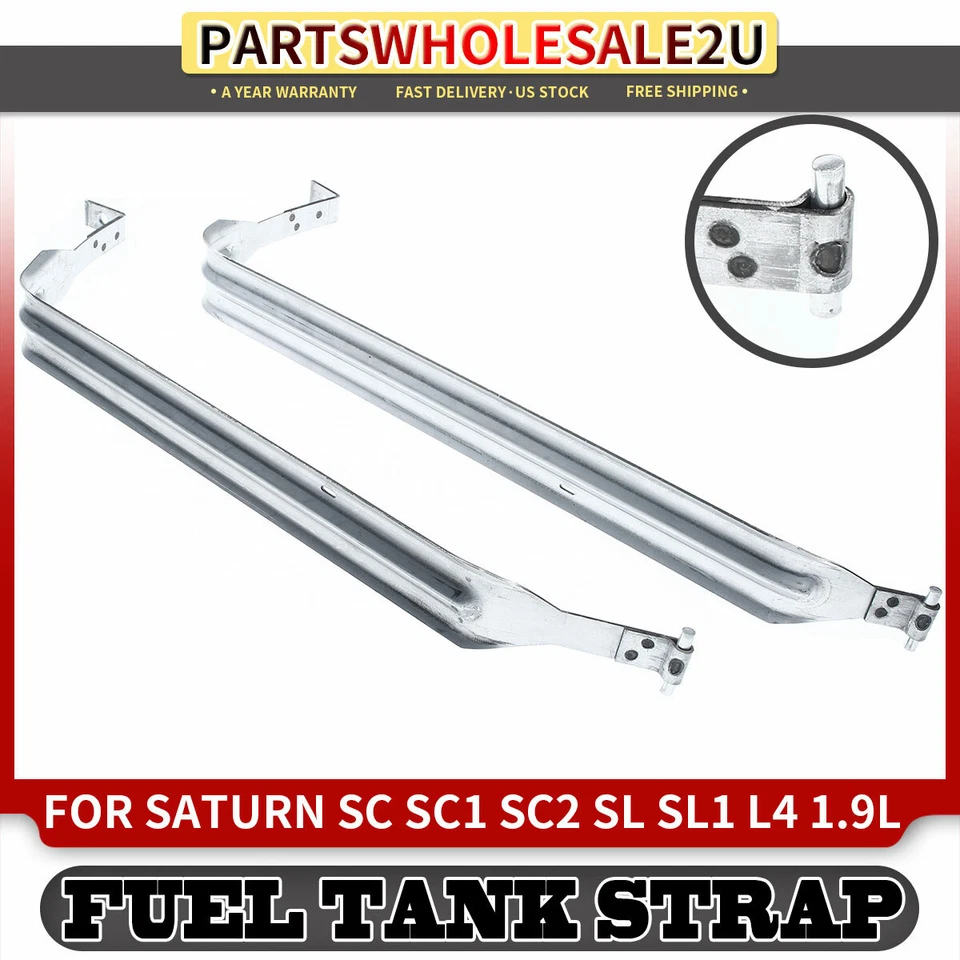 2x correas plateadas para tanque de combustible para Saturn SC SL1 1991-1992 SC1 SC2 1993-2002 base Foto 1 de 4