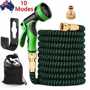 Water Garden Hose Flexible Expandable Pipe Car Wash W/ Spray Nozzle Gun 25-100FT - Picture 1 of 8
