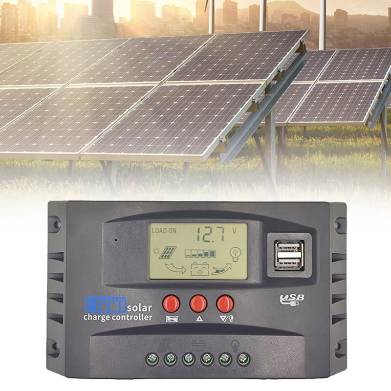 Regolatore di carica solare MPPT 12/24V pannello regolatore di carica batteria doppio LCD - Immagine 1 di 4