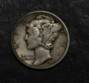 Mercury Dime Choice 1931 S casi XF lote 573 - Imagen 1 de 2