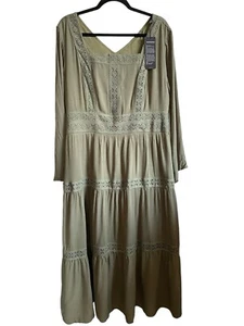 Scarlet Darkness Renaissance Dress Embroidery Bell Sleeves A-Line Dress Size 2XL - Picture 1 of 14
