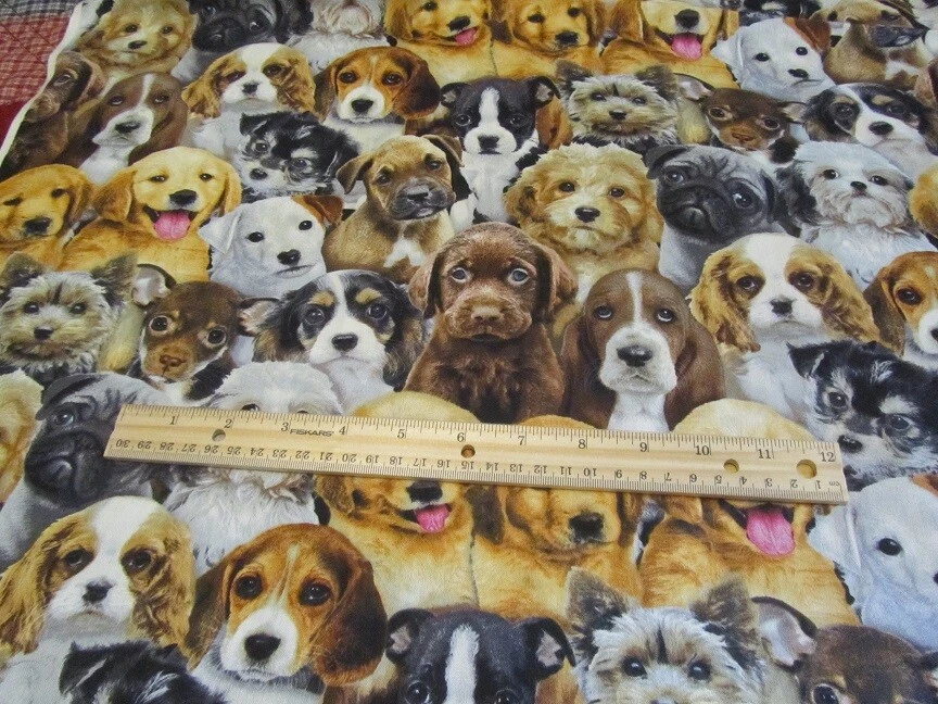 Tela de algodón para cachorro multicolor empacada por comprar Foto 1 de 1