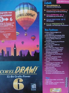 COREL DRAW! 6 Grafiksoftware / 32-Bit Grafik-Power /Programm für Windows 95 - Afbeelding 1 van 1