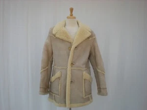 Vintage American Sheepherder Shearling Lammfellmantel Sherpa Jacke M Medium 40 - Bild 1 von 11