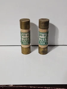 (2) Bussman Buss Fuses - REN-40 & REN-60 - Picture 1 of 2
