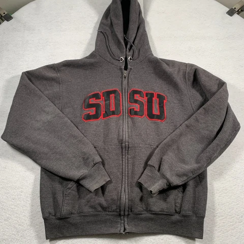 San Diego State Aztecs Hoodie Adult Small Gray Full Zip Hooded Champion Cover