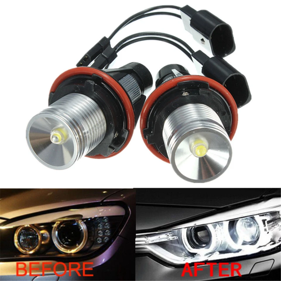 2X Angel Eyes Halo LED Lights Bulb For BMW E39 E87 E64 E63 E65 E66 E53 X5 E83 Foto 1 de 4