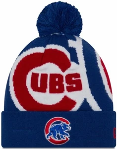 Chicago Cubs Pom Knit Hat Logo Whiz 3 - Picture 1 of 1