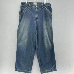 Y2K Old Navy Painter's Blue Denim Jeans Carpenter Baggy Men's 36x30 (29) Loose - Picture 1 of 13
