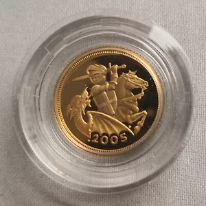 Moneda de oro media soberana 2005 Royal Mint en cápsula Timothy Noad - Imagen 1 de 4