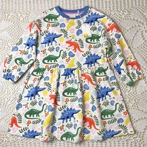 NWT Mini Boden Girls 6-7 Years Vanilla Pod Dinosaurs Relaxed Jersey Dress - Picture 1 of 4
