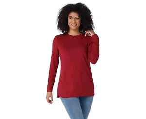 Túnica de punto regular de fin de semana Susan Graver talla 1X bolsillos de corte de vino. - Imagen 1 de 11
