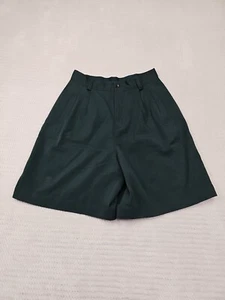 Vintage Liz Sport Shorts Womens 6 Pleated Front Green High Rise - Picture 1 of 8