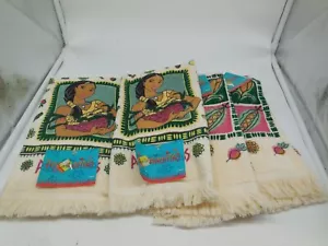 AT1 90s Disney Princess Pocahontas Hand Towels Washcloth New Vtg Lot of 4 - Picture 1 of 4