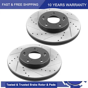 282mm Front Drilled Disc Brake Rotors for 2006 2007-2017 Honda Accord Civic - Picture 1 of 6
