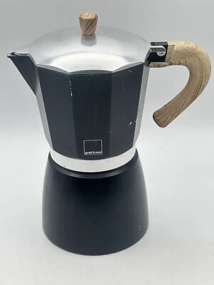 Cafetera espresso italiana con estufa negra y cromada Gnali & Zani Foto 1 de 4