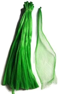 100Pcs 15" Green Reusable Nylon Mesh Net Produce Grocery Toys Fruits Vegetables - Picture 1 of 12